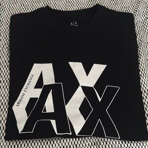 Armani Exchange Black and White Short Sleeve Tee